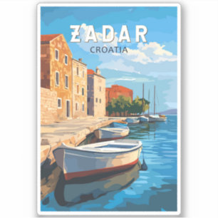 Adesivo Zadar Croácia Viagem Art Vintage