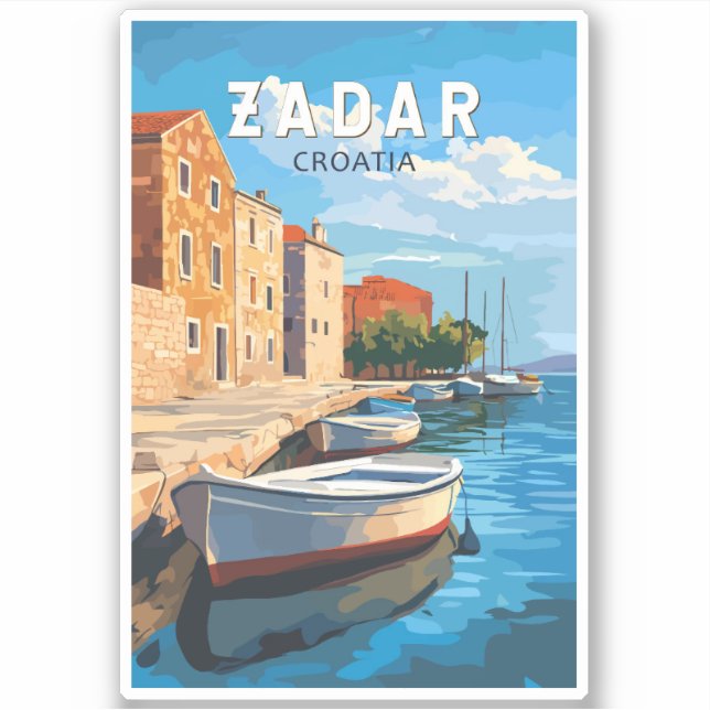 Adesivo Zadar Croácia Viagem Art Vintage (Frente)