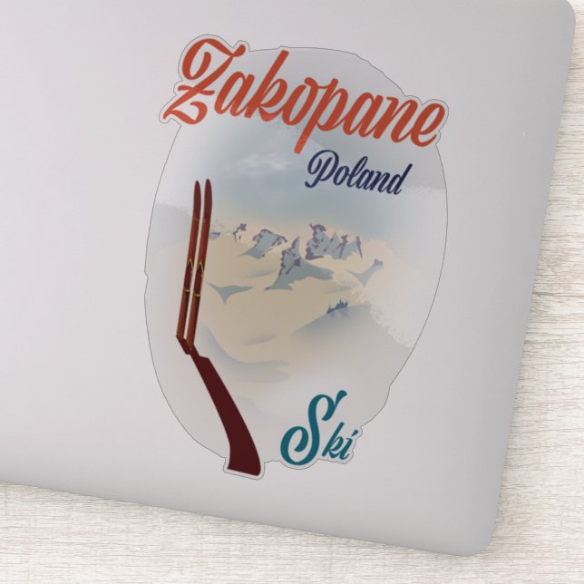 Adesivo Zakopane Polônia ski poster (Detalhe)