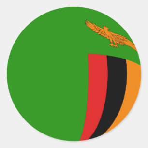 Adesivo Zambia Fisheye Flag Sticker