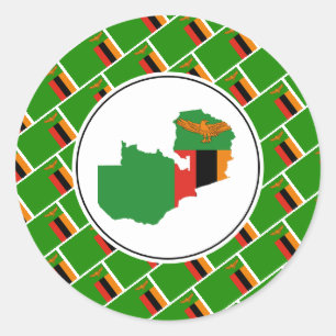 Adesivo ZAMBIA FLAG Zambian Mapa Na moda Patriótico