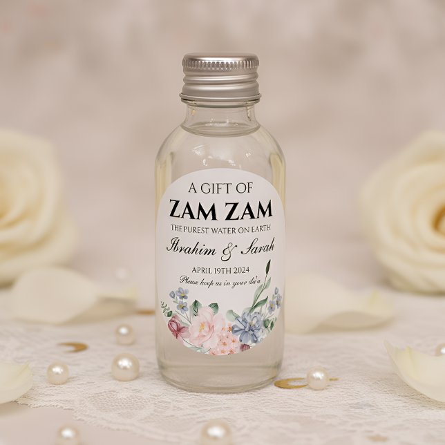 Adesivo zamzam water nikah mulim casamento favorito floral (Criador carregado)