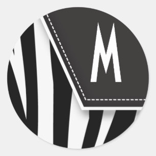 Adesivo Zany Zebra Monogramas (preto)