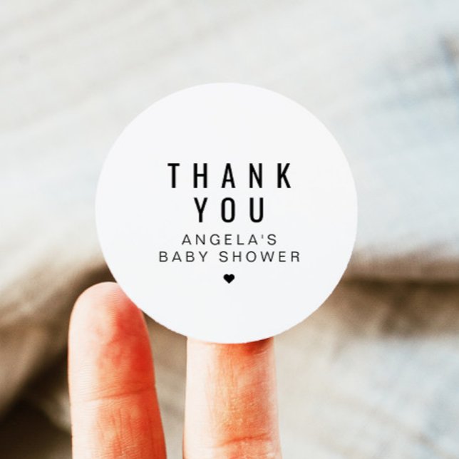 Adesivo ZARA Simples Favor Moderno do Chá de fraldas Minim (Criador carregado)