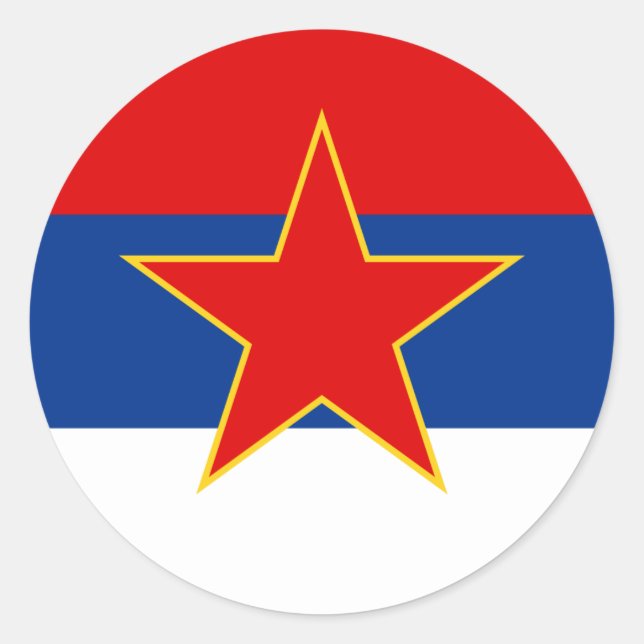 Adesivo Zastava Srbije, bandeira sérvia (Frente)