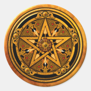Adesivo Zazzle - pentacle-noback Dourado masculino