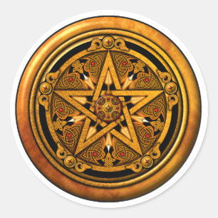Adesivo Zazzle - pentacle-noback Dourado masculino