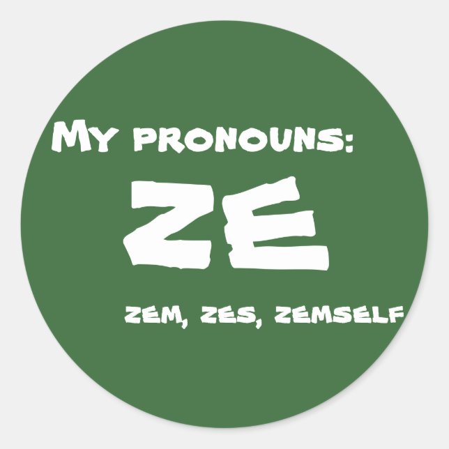 Adesivo Ze ou Pronoun Personalizado (Frente)