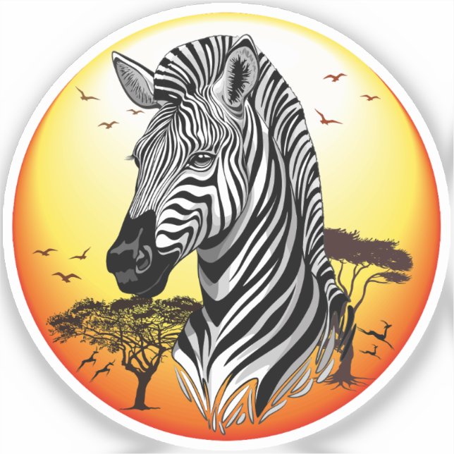 Adesivo Zebra African Savanna Wild Animal (Frente)