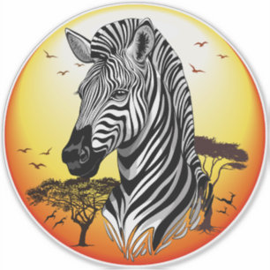 Adesivo Zebra African Savanna Wild Animal
