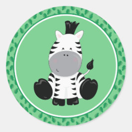 Adesivo Zebra | Bebês Safari — Vinheta Redonda