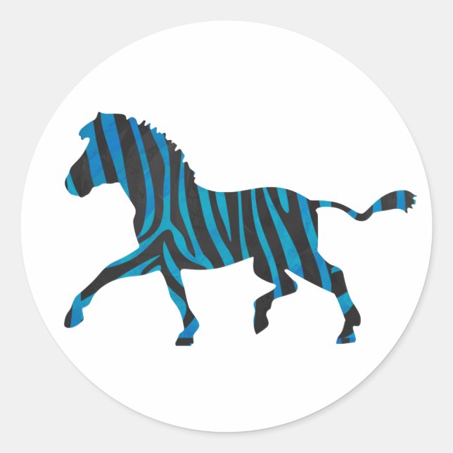 Adesivo Zebra Black e Blue Silhouette (Frente)