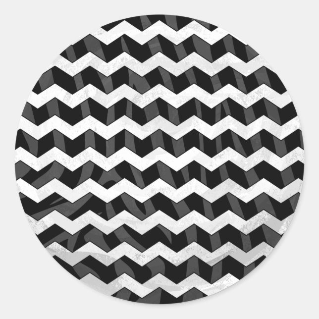 Adesivo Zebra Black e Cinza Chevron (Frente)