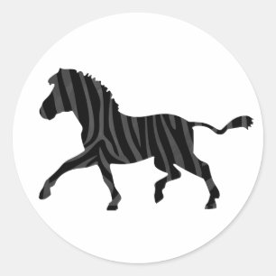 Adesivo Zebra Black e Cinza Silhouette Impressão