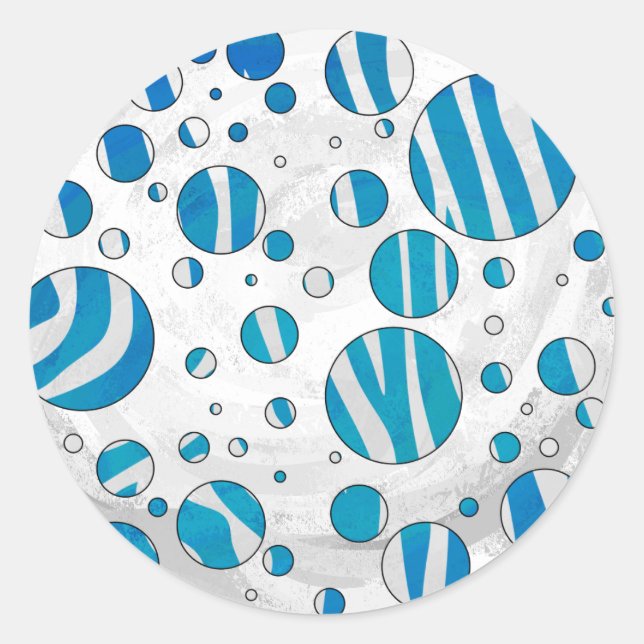 Adesivo Zebra Bolinhas branca e azul (Frente)