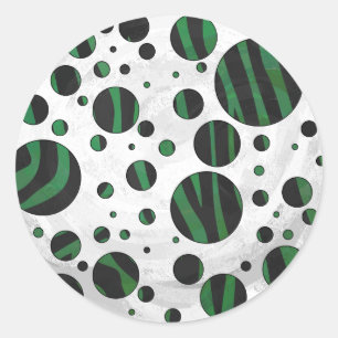 Adesivo Zebra Bolinhas Negra e Verde
