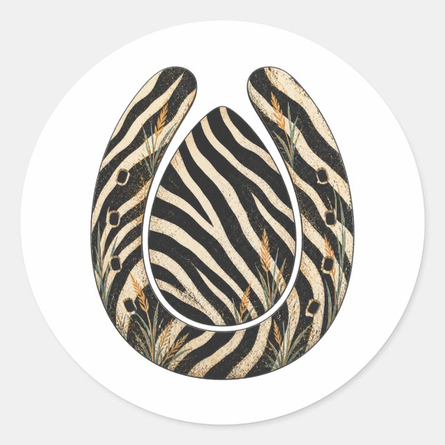 Adesivo Zebra Botanical Hoofprint Nature Sticker (Frente)