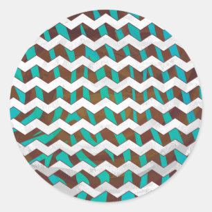 Adesivo Zebra Chevron Brown e Teal Impressão