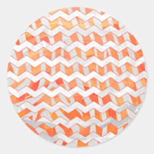 Adesivo Zebra Chevron Laranja e Branco