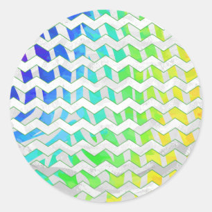 Adesivo Zebra Chevron Rainbow e White Impressão
