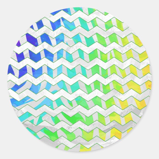 Adesivo Zebra Chevron Rainbow e White Impressão (Frente)
