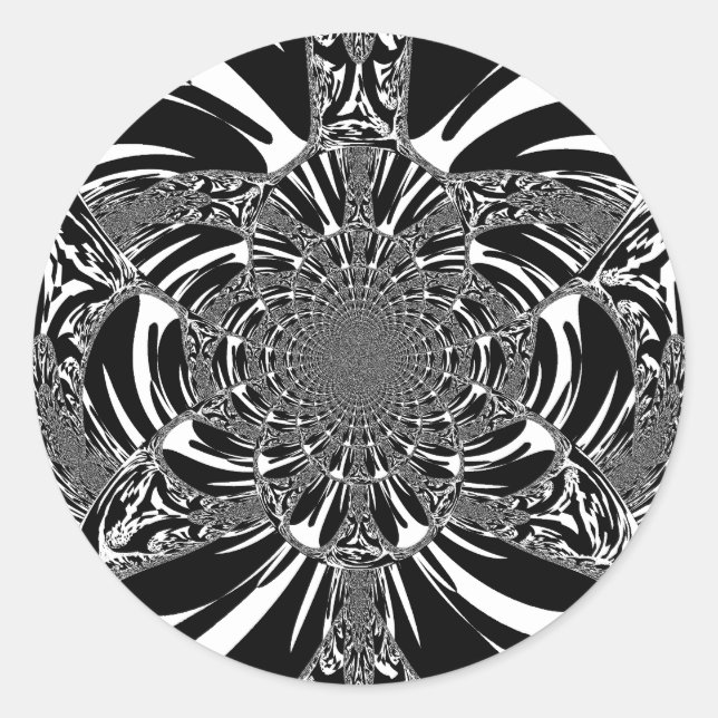 Adesivo Zebra circular Caleidoscópio Impressão de arte (Frente)