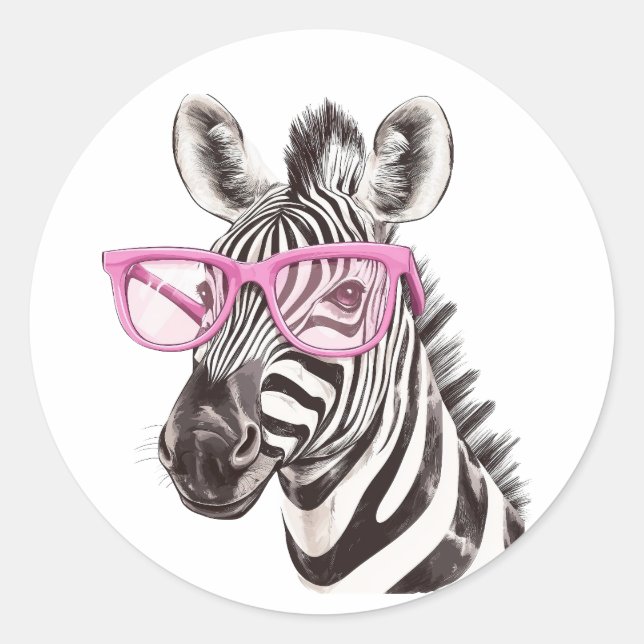 Adesivo Zebra com Vidro Rosa (Frente)