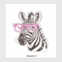 Zebra com Vidro Rosa Vidro de Vinilo de Corte Pers