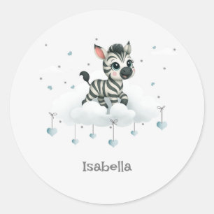Adesivo Zebra de desenho animado simples e fofo