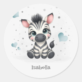 Adesivo Zebra de desenho animado simples e fofo