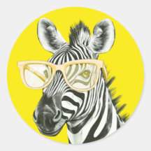 Zebra Engraçada com Óculos Amarelos | Fofa