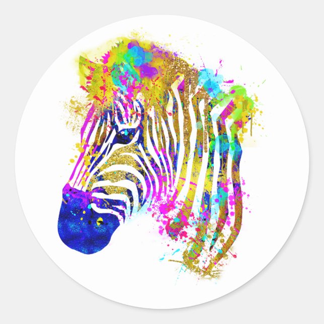 Adesivo Zebra Gráfica com Efeito de Tinta em Aquarela Arco (Frente)