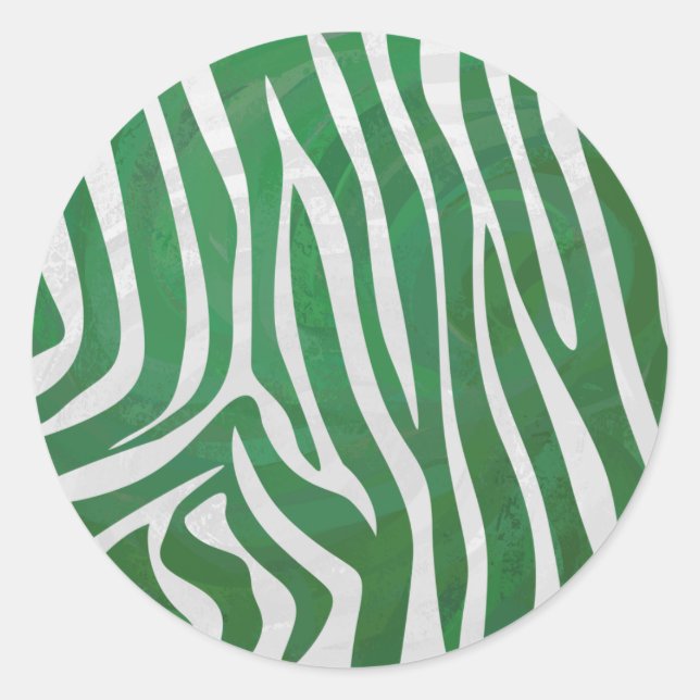 Adesivo Zebra Green e White Impressão (Frente)
