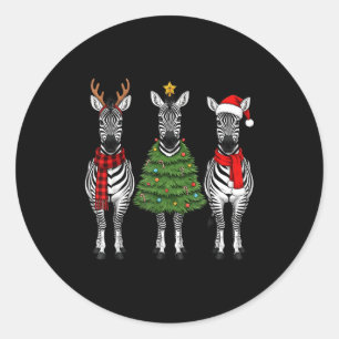 Adesivo Zebra Natal Retro Papai Noel Rena Safari Animal