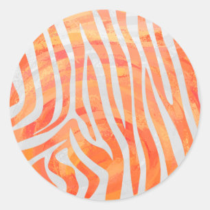 Adesivo Zebra Orange e Impressão branco