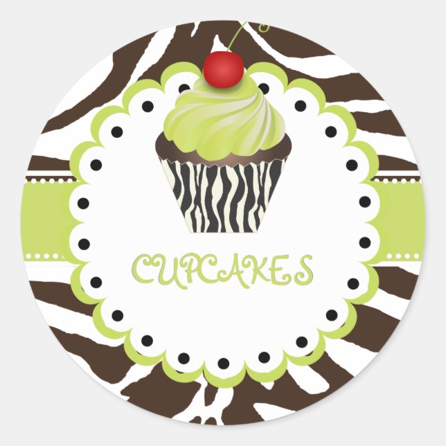 Adesivo zebra PixDezines+cupcake/cor DIY (Frente)