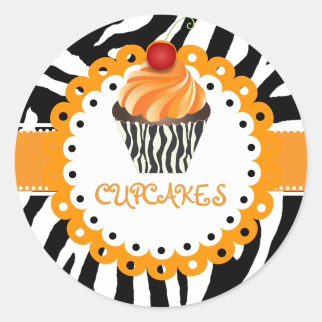 Adesivo zebra PixDezines+cupcake/cor DIY (Frente)