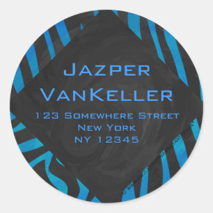 Adesivo Zebra Preta e Azul com Monograma