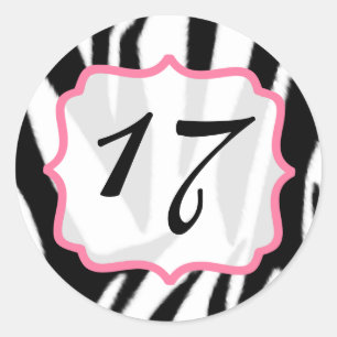 Adesivo Zebra Print and Pink Birthday Sticker