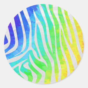 Adesivo Zebra Rainbow e White Impressão
