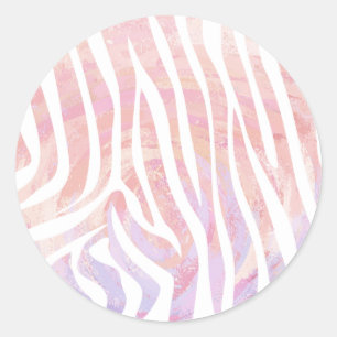 Adesivo Zebra Rosa e Impressão branco