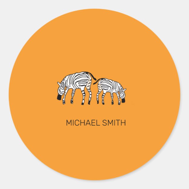 Adesivo Zebras Quenianas Cuecas, Laranja de Arte Africana (Frente)