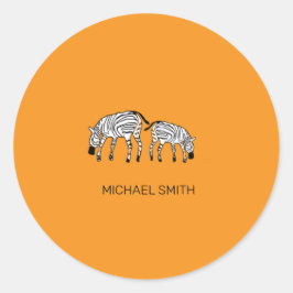 Adesivo Zebras Quenianas Cuecas, Laranja de Arte Africana