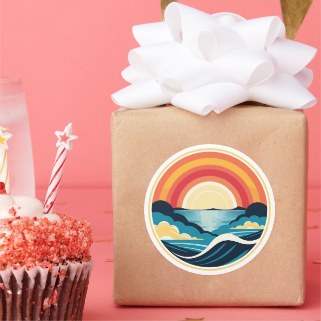 Adesivo Zen Art Deco Sunset sobre Água (Festa)