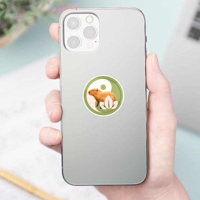 Adesivo Zen Capybara Yin Yang (Telefone)