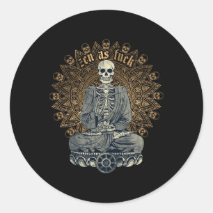 Adesivo Zen Como Divertido Budista Yoga Esqueleto Meditaçã
