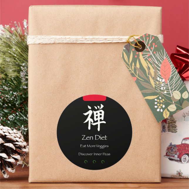 Adesivo Zen Diet Come Mais Vegggens Preto BG (Feriado)