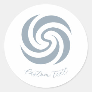 Adesivo Zen Espiral Vintage Mineral Azul com Texto Persona
