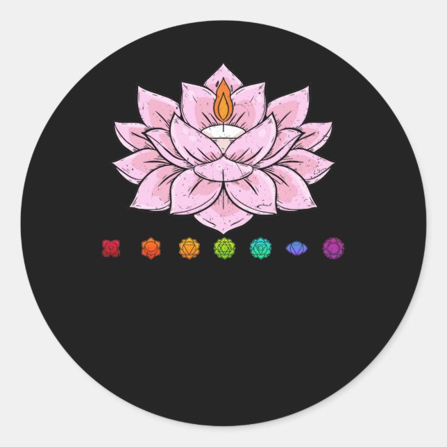 Adesivo Zen Lotus Flower Chakras Alinhou Yoga Lo (Frente)