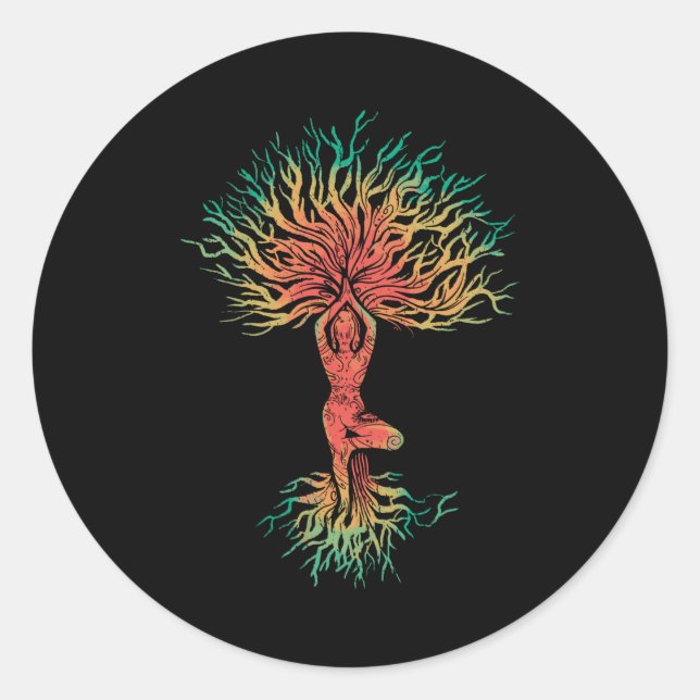 Adesivo Zen Meditação Yoga Life Tree Omm Gift (Frente)